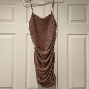 Shein rose gold size small scrunch dress